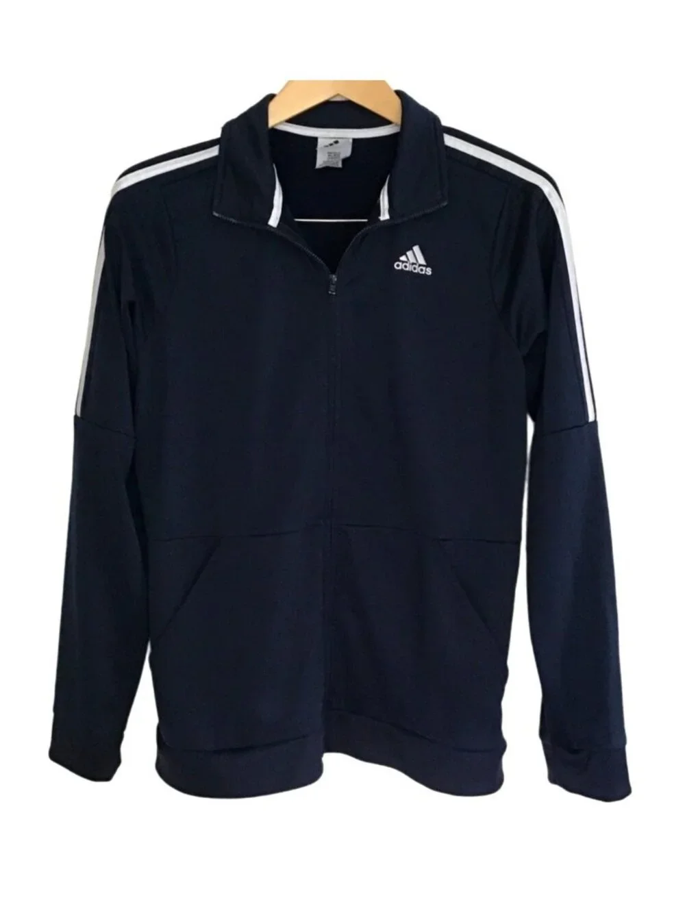 ADIDAS- BOYS BLUE LIGHT WEIGHT TRACK ZIP-UP JACKET SIZE YOUTH X-LARGE (18/20)